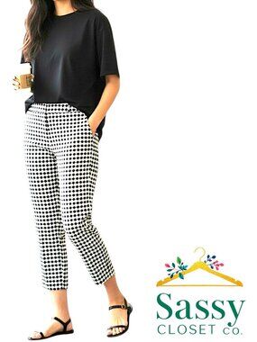 ANN TAYLOR Houndstooth Kate Cropped Pants 4 🏁